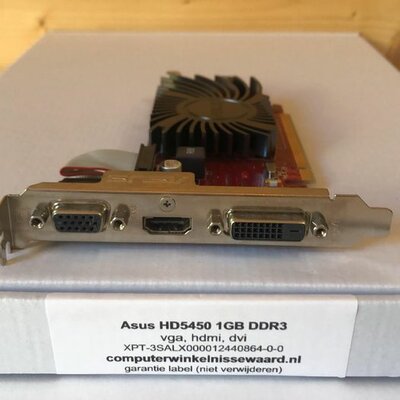 Opruiming Videokaart Asus HD5450 1GB DDR3 PCI-express vga,hdmi,dvi